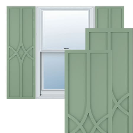 True Fit PVC Cedar Park Fixed Mount Shutters, Track Green, 15W X 32H